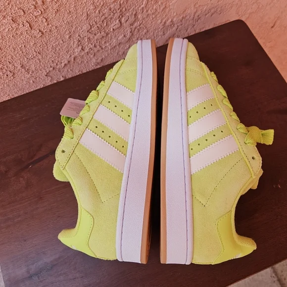 Adidas Originals Campus 00s W Neon Green Suede Leather Sneakers Shoes Size 8.5 - Picture 9 of 15